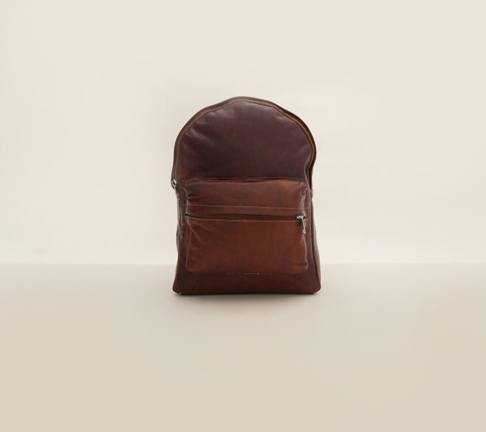 Sac à Dos en Cuir Marocain – Design Vintage et Savoir-Faire Authentique - Image 2