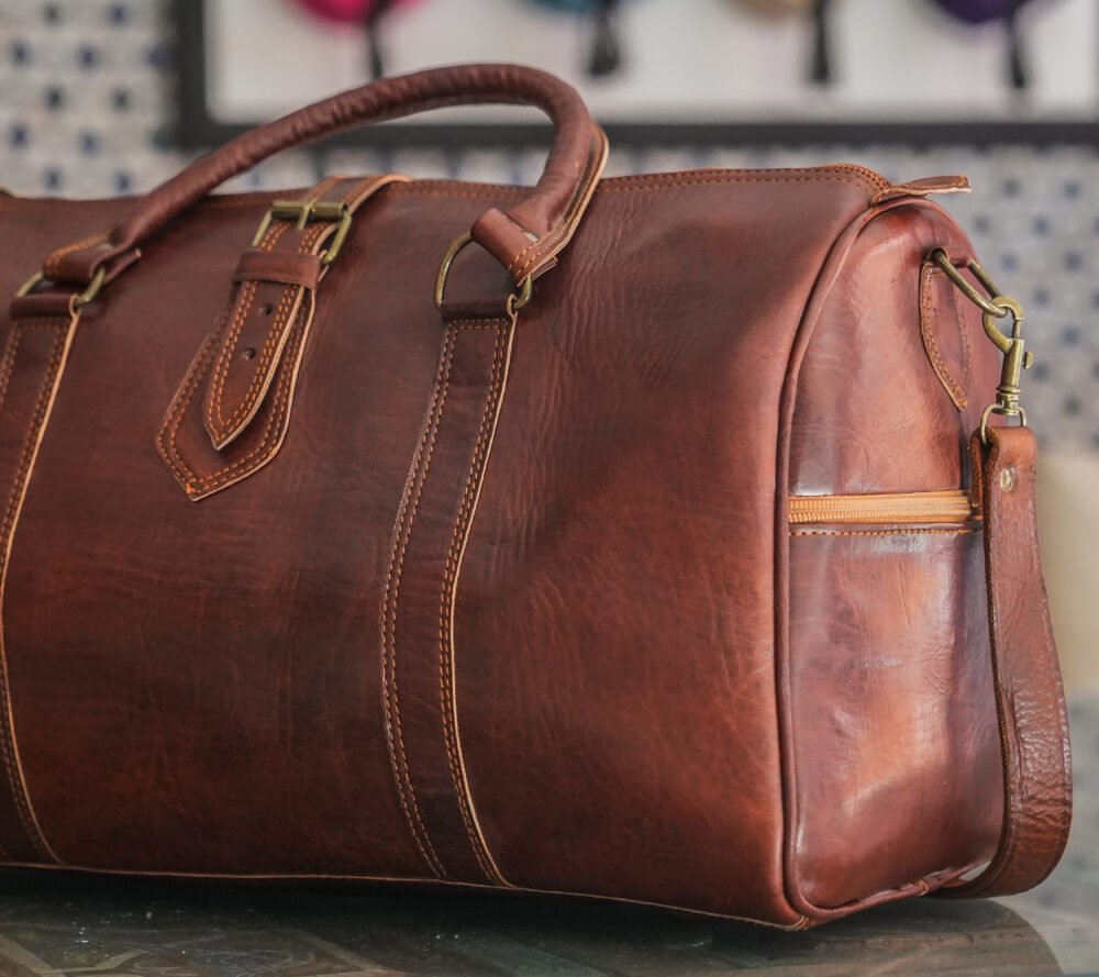 Sac à Voyage en Cuir Naturel – Un Voyage au Cœur de l'Authenticité - Image 4