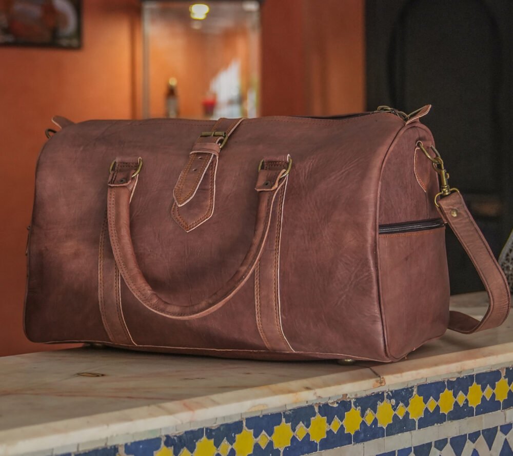 Sac à Voyage en Cuir Naturel – Un Voyage au Cœur de l'Authenticité - Image 5